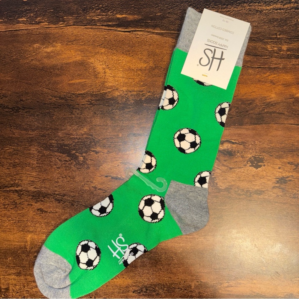 Happy Socks Men’s Green Soccer Crew Socks